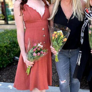 Burnt Orange Midi Dress